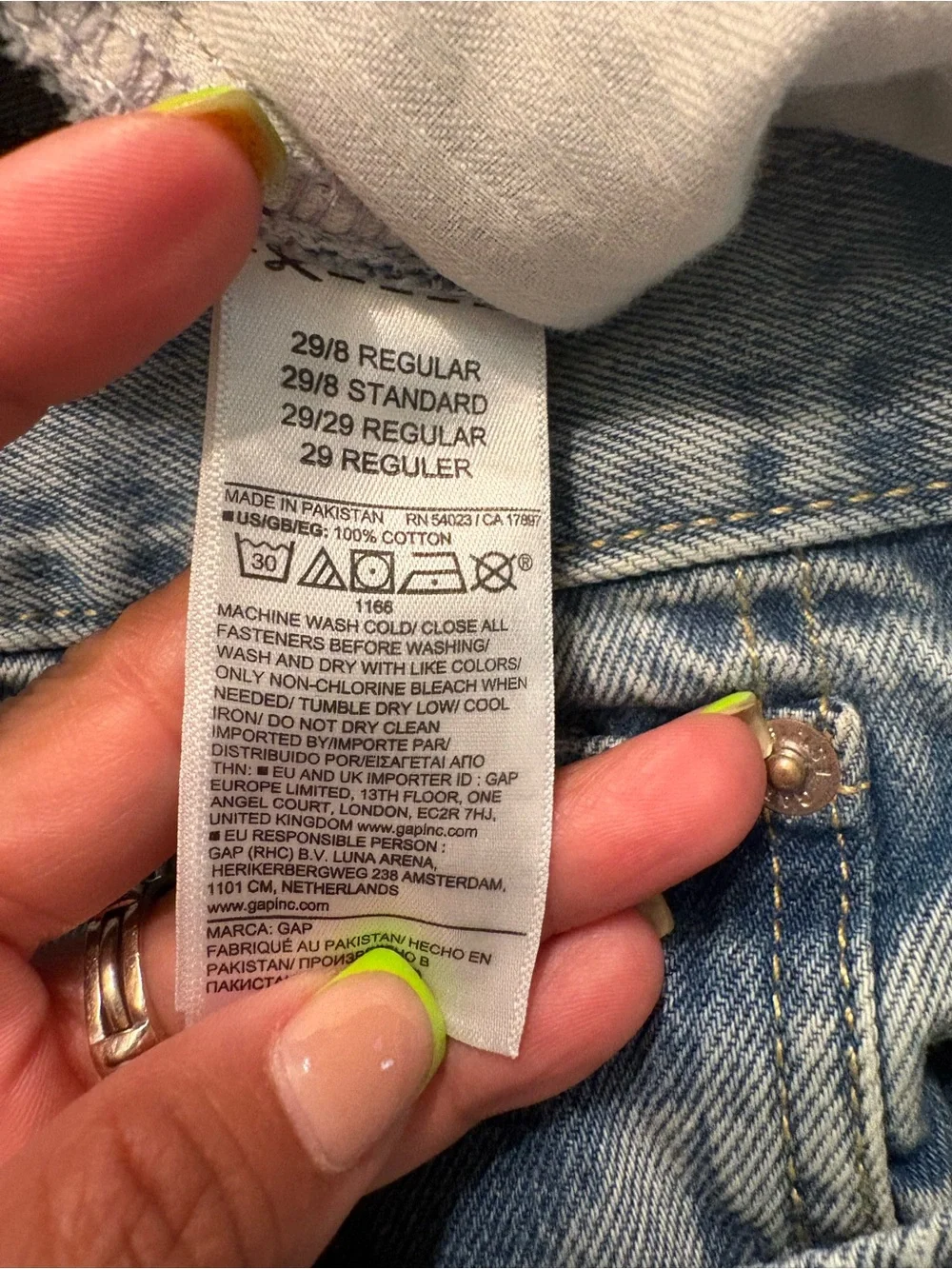 GAP 2026 Long Line Light Blue Denim Shorts - 8/29
